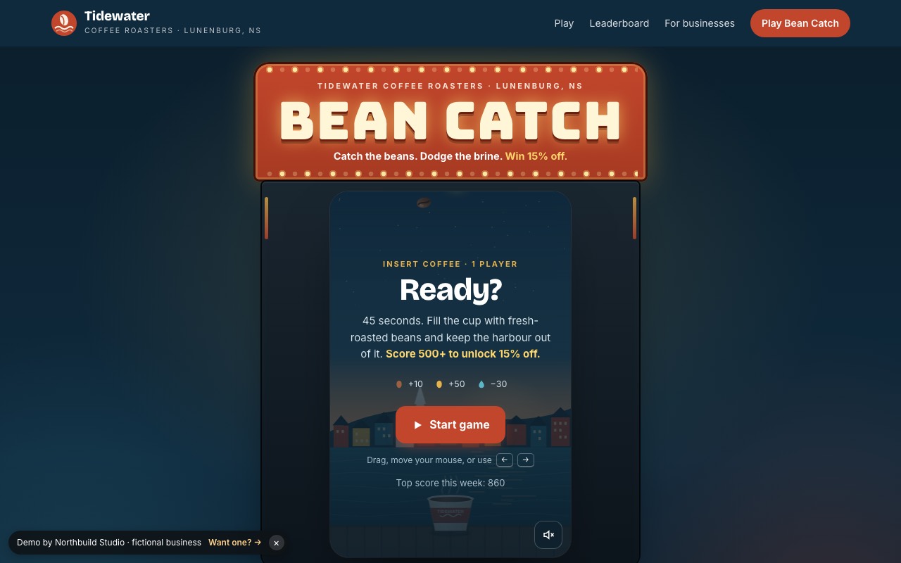 Screenshot of the Branded mini-game demo