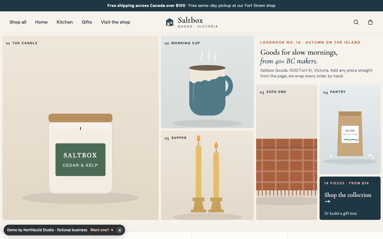 Screenshot of the E-commerce store demo